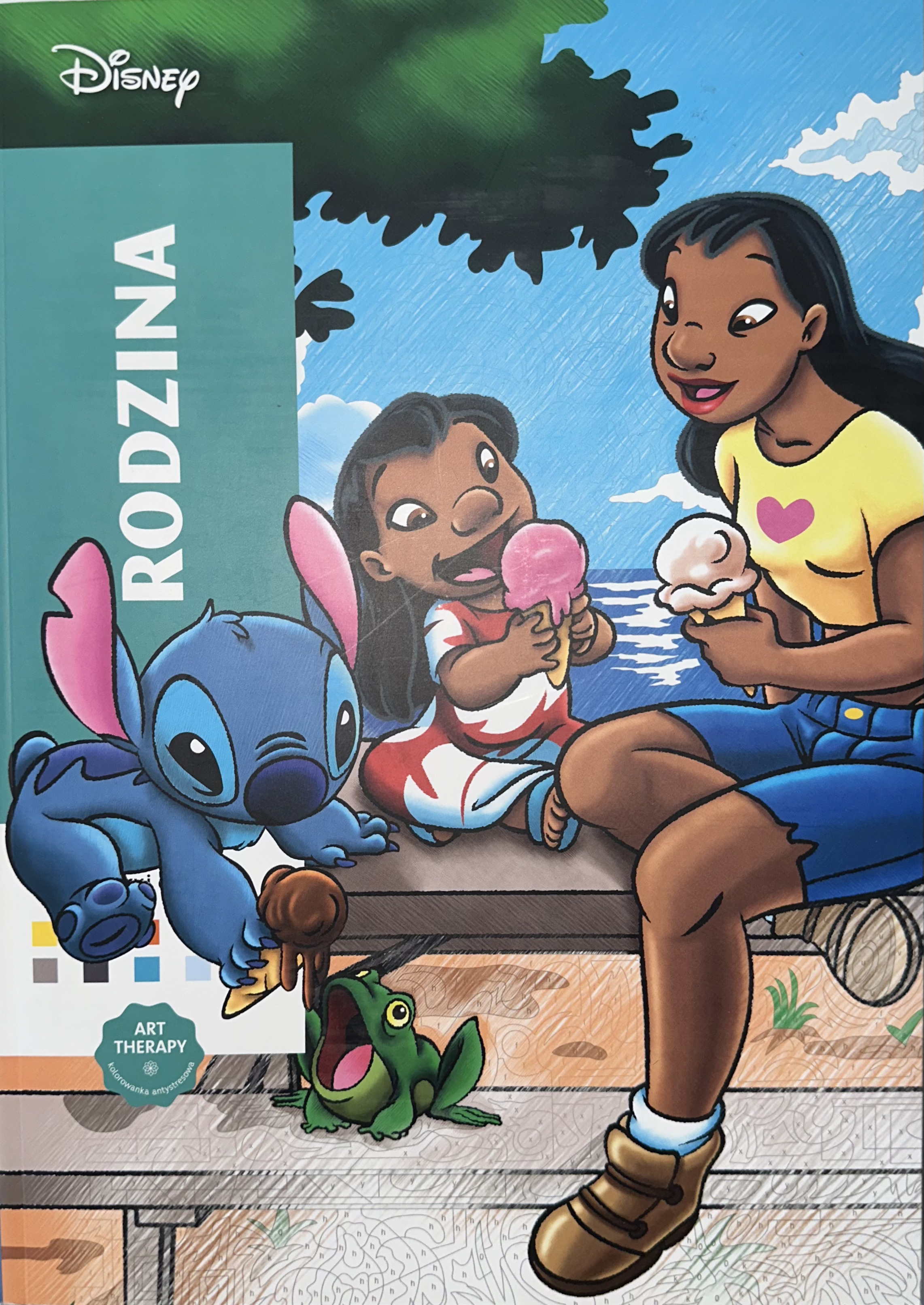 Art therapy. Kolorowanka antystresowa. Disney. Dzieci i dorośli. Iluzje optyczne. Zagadkowe rysunki